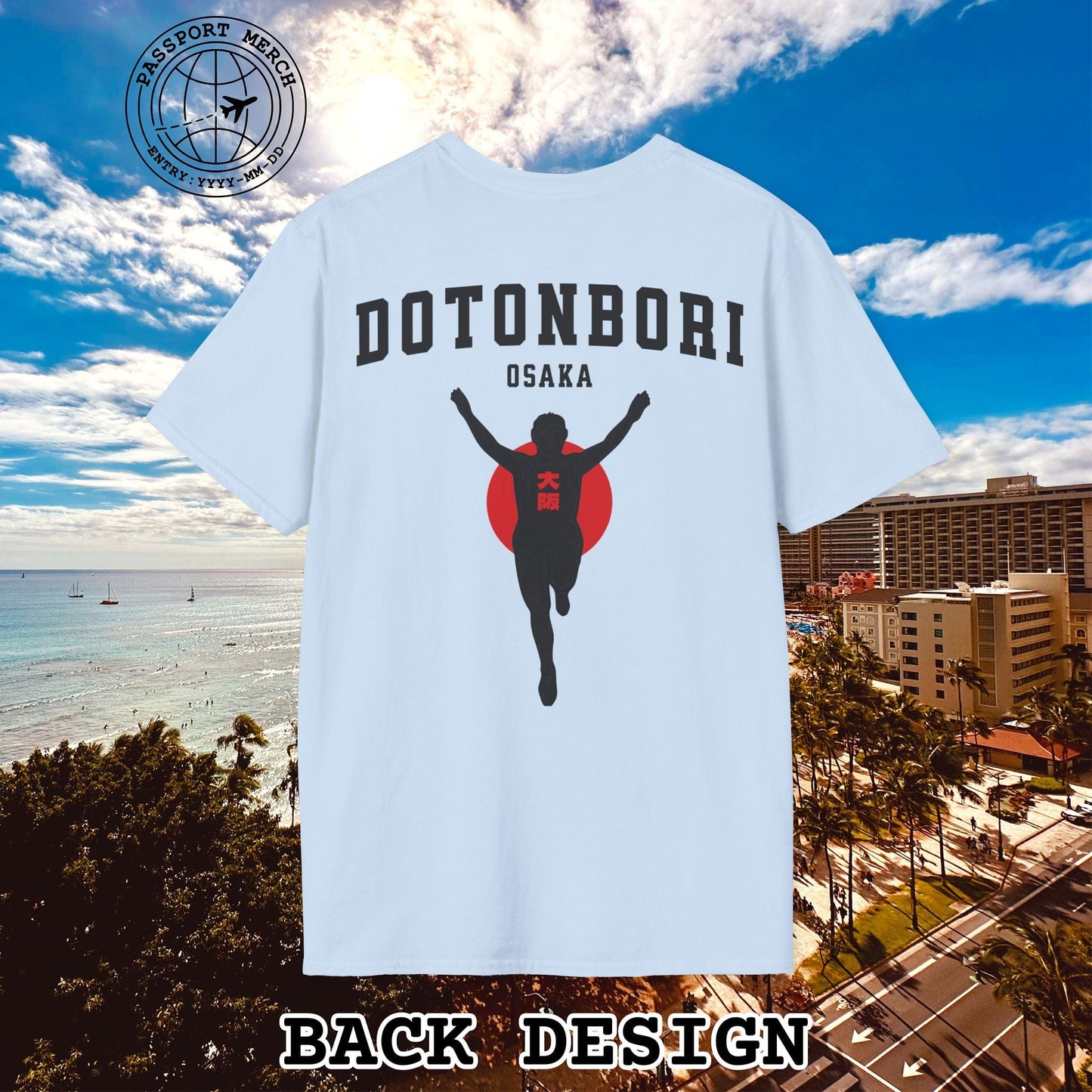Signs of Wanderlust, Dotonbori, Osaka, Japan, Back Print T-Shirt