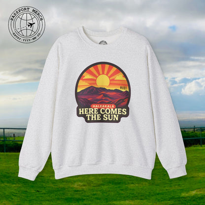 Here Comes the Sun, Haleakala, Maui, Hawaii Crewneck