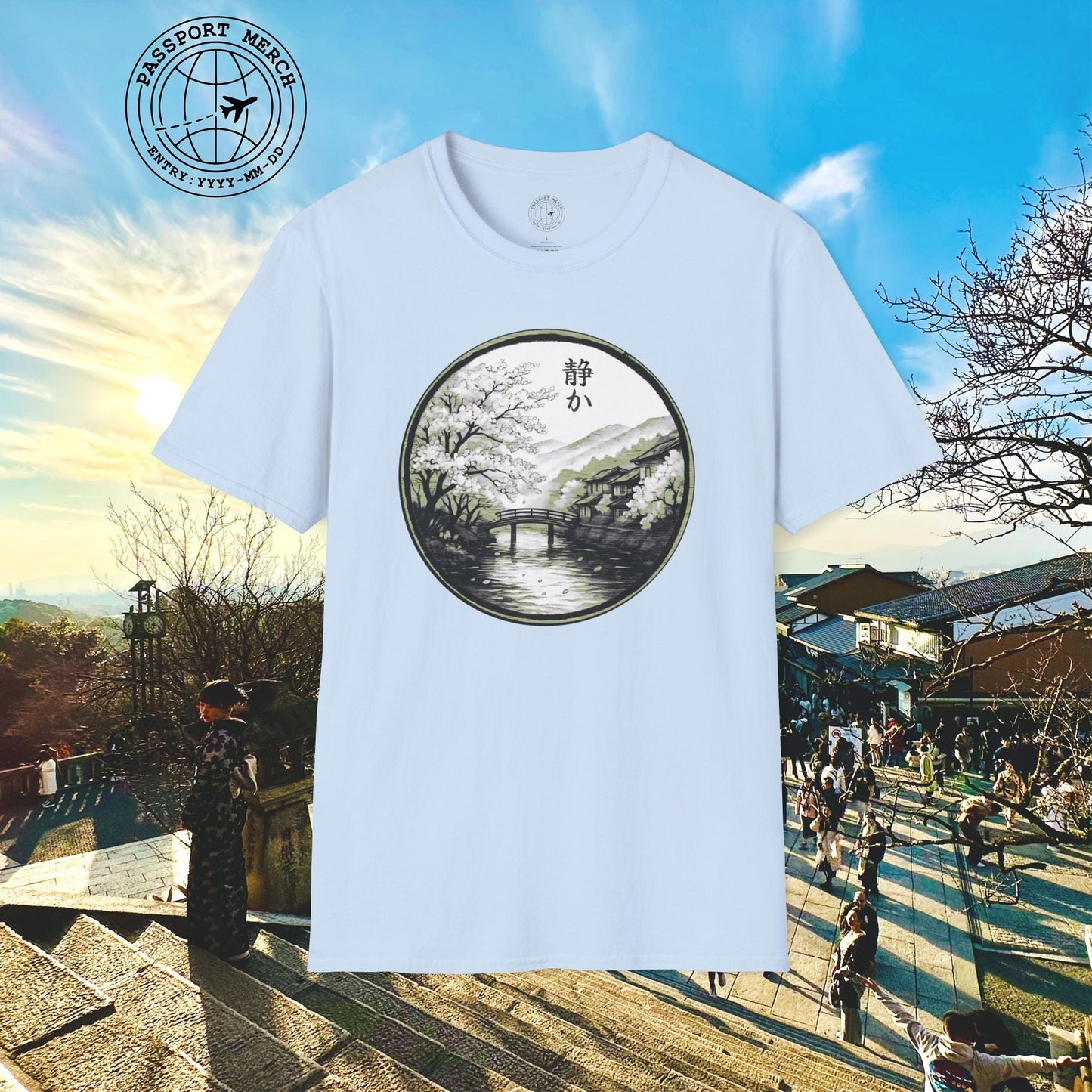 Monochrome Shizuka (Tranquil), Japan T-Shirt
