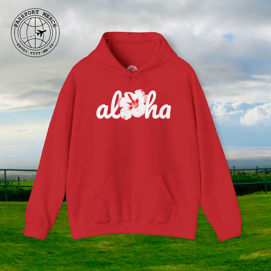 Valentine's Red Aloha Hibiscus, Hawaii Hoodie