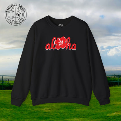 Valentine's Red Aloha Hibiscus, Hawaii Crewneck