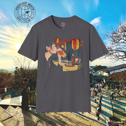 Woman Drinking in Shibuya, Tokyo, Japan T-Shirt
