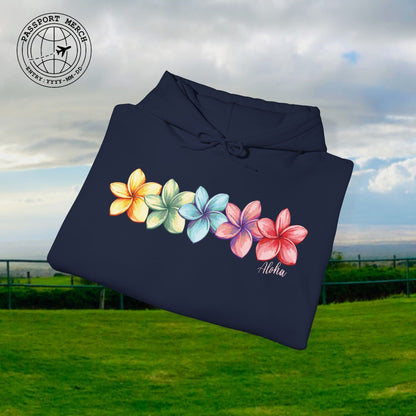 Five Vibrant Plumerias, Hawaii Hoodie
