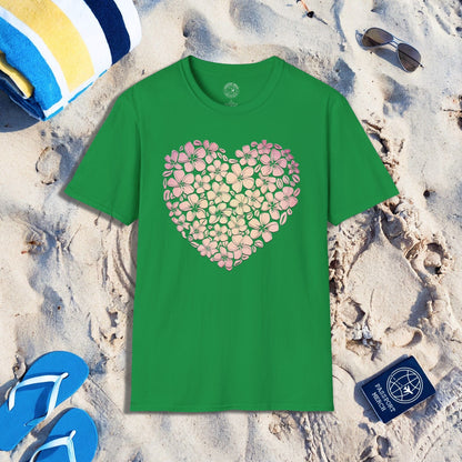 Hawaiian Plumeria Heart T-Shirt