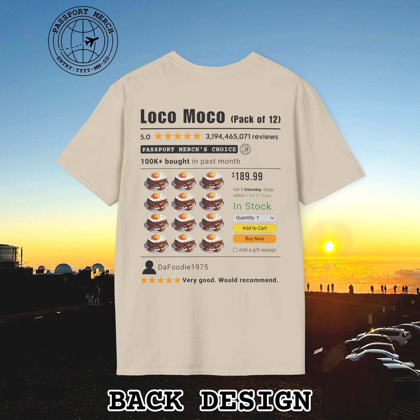 Loco Moco (5-Star Buy Now Edition), Hawaii, Back Print T-Shirt