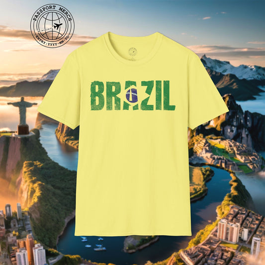 Brazil Patriotism Letter Flag T-Shirt