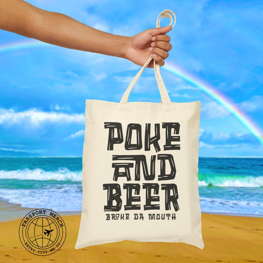Poke and Beer, Hawaii Tote Bag