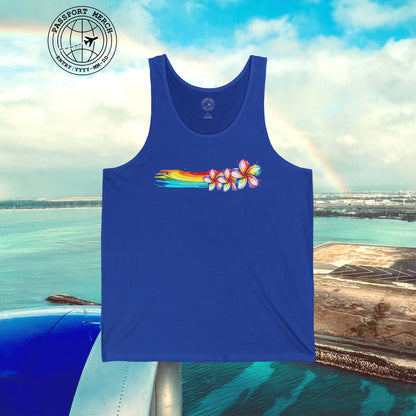 Neon Art Plumeria Rainbow, Hawaii Tank Top