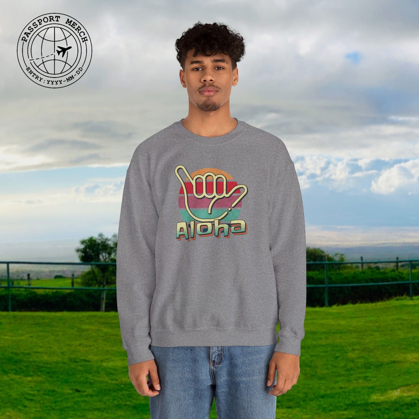 Vintage Retro Aloha Shaka, Hawaii Crewneck