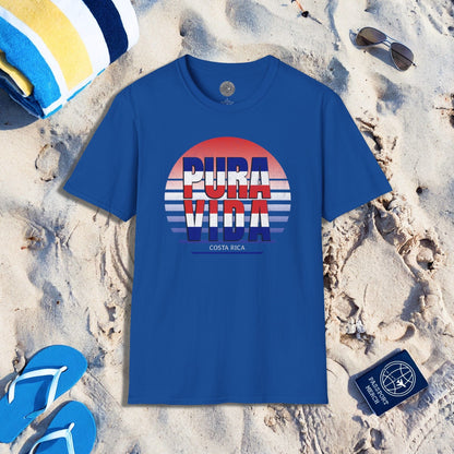 Pura Vida Patriotism Costa Rica Letter Flag T-Shirt