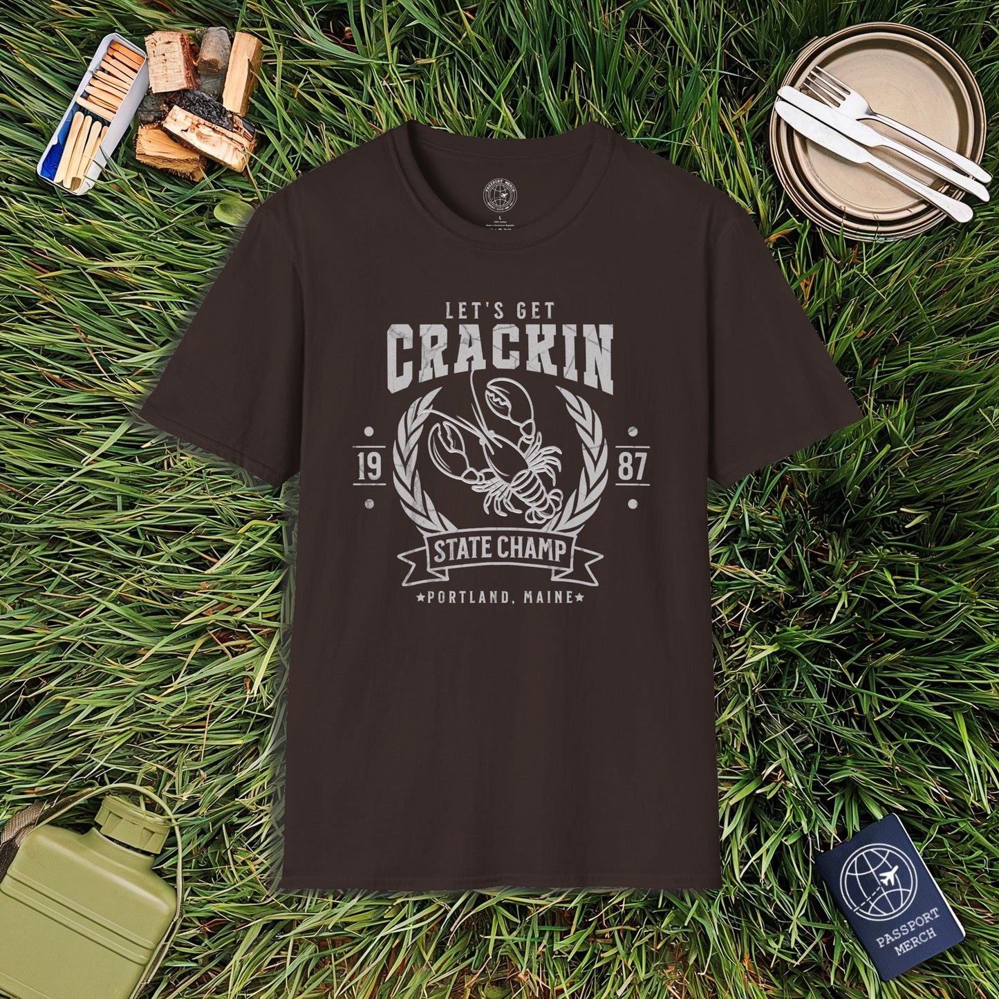 Let's Get Crackin Lobster State Champ, Maine T-Shirt