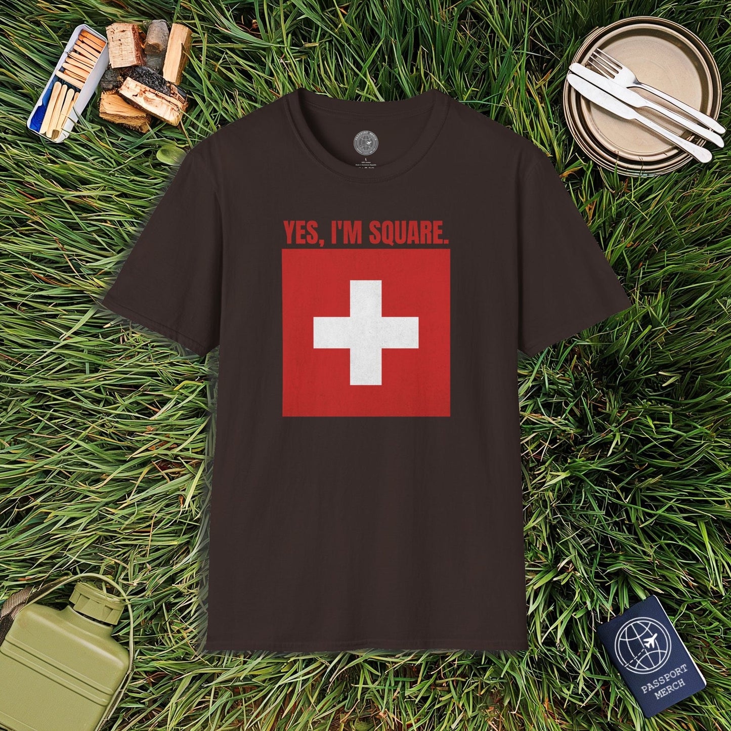 Yes, I'm Square, Switzerland Flag T-Shirt