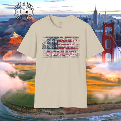 Vintage American Flag Patriotism USA T-Shirt