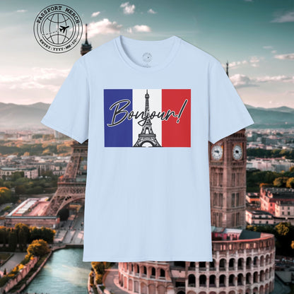 Bonjour Eiffel Tower Paris France T-Shirt
