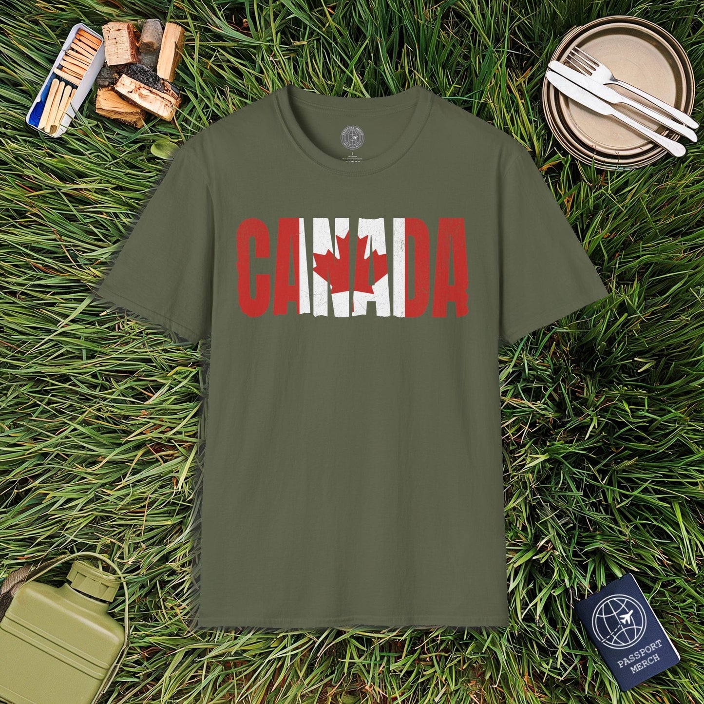 Vintage Canada Patriotism Letter Flag T-Shirt