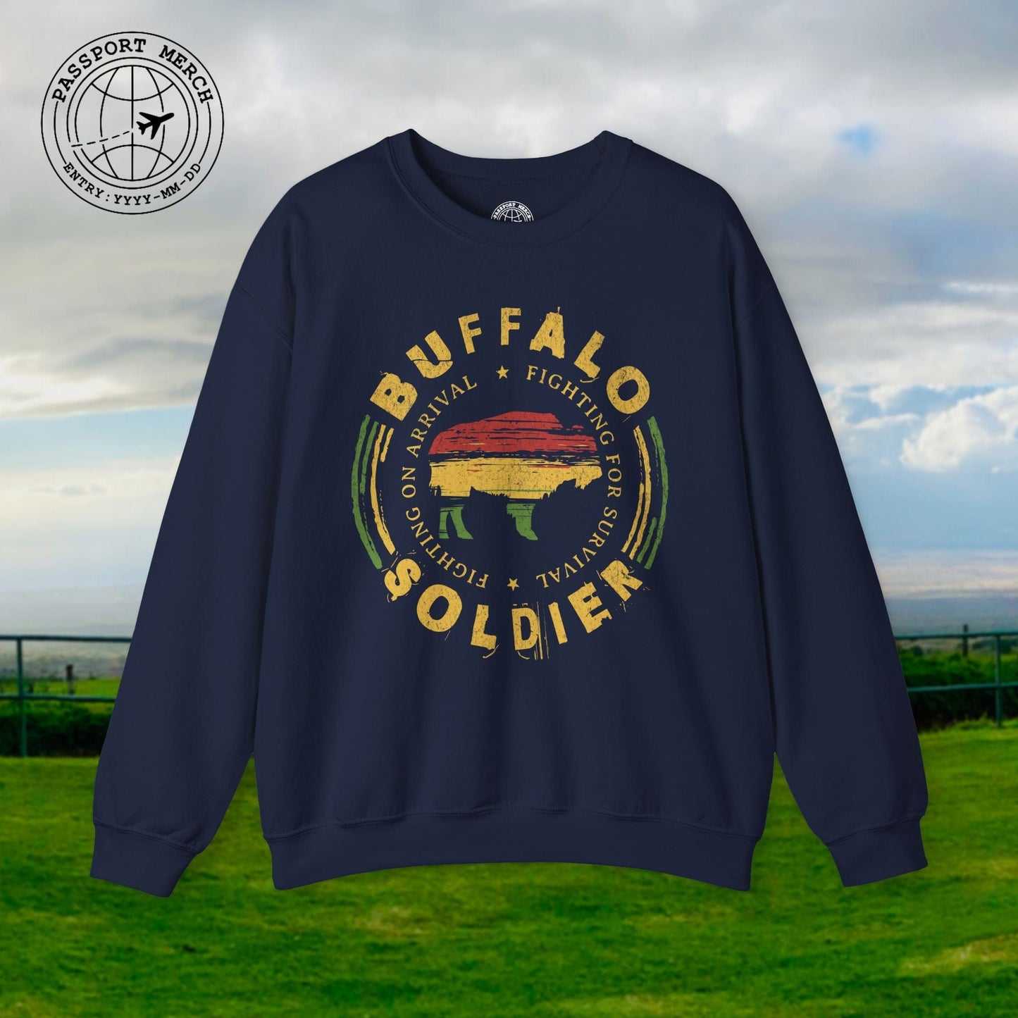 Vintage Buffalo Soldier, Jamaica Crewneck
