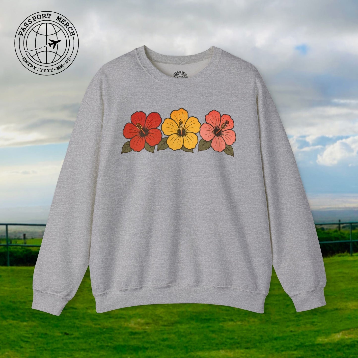 Three Vintage Hibiscus, Hawaii Crewneck