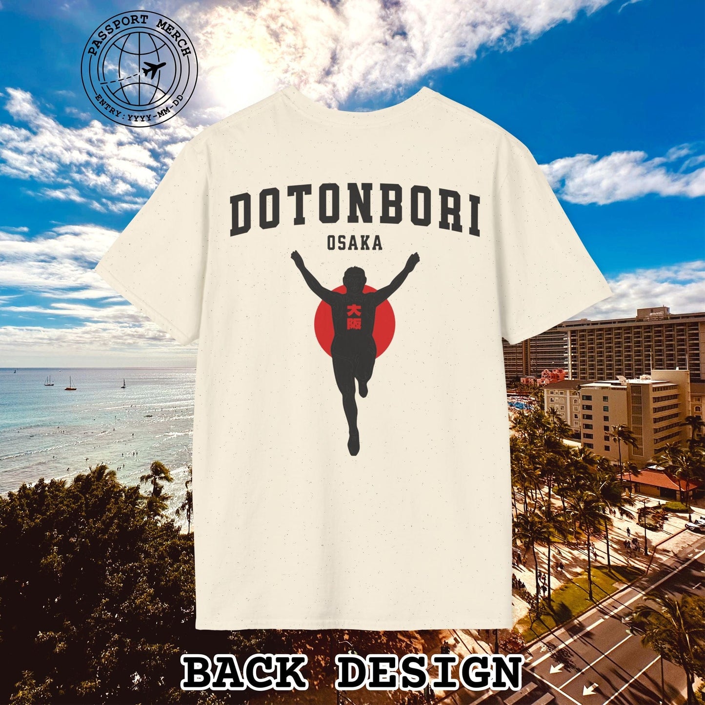 Signs of Wanderlust, Dotonbori, Osaka, Japan, Back Print T-Shirt