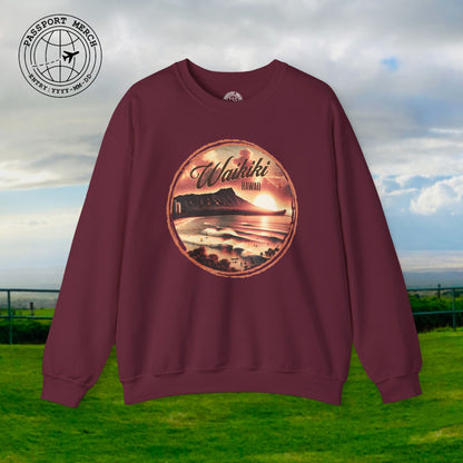 Vintage Nostalgia, Waikiki, Hawaii Crewneck