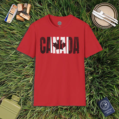 Vintage Canada Patriotism Letter Flag T-Shirt