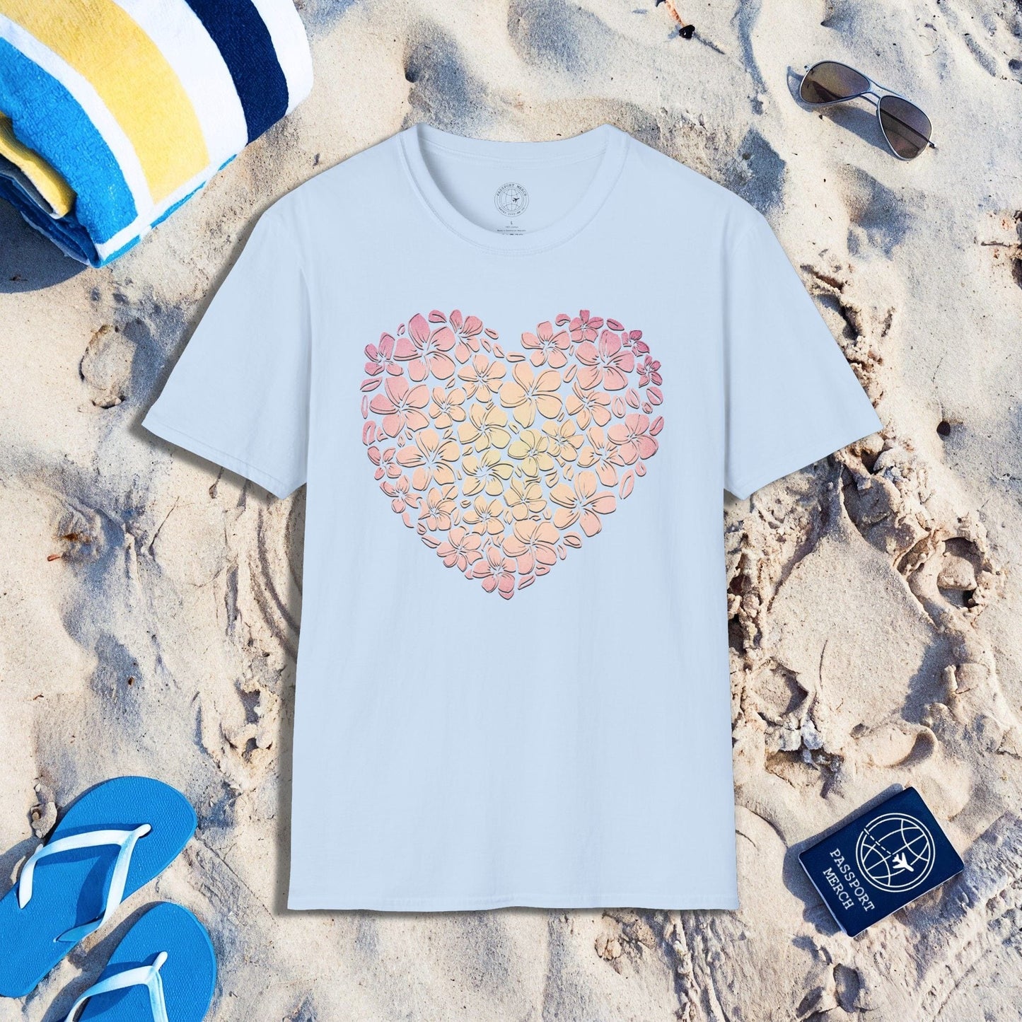 Hawaiian Plumeria Heart T-Shirt