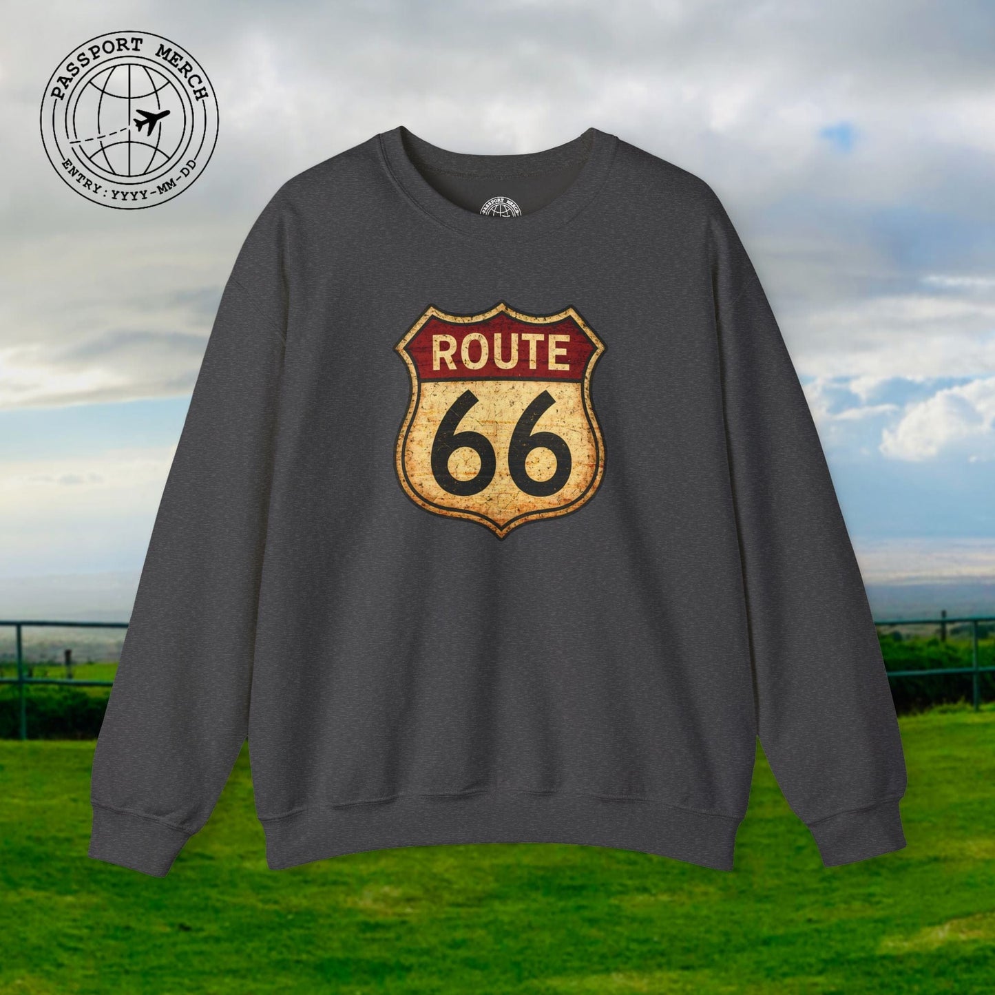 Signs of Wanderlust, Vintage Route 66, USA Crewneck