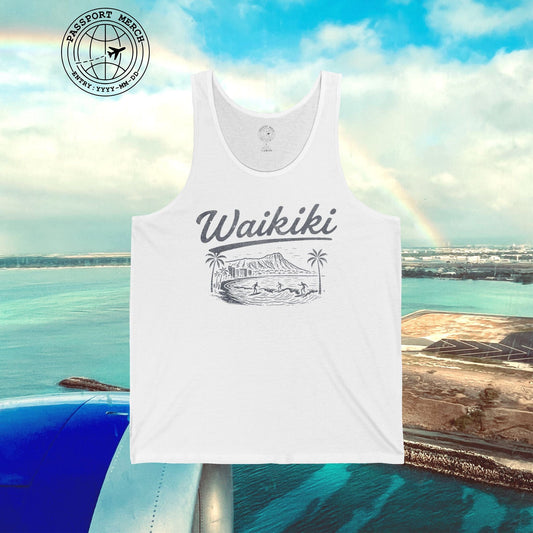 Monochrome Dreams of Waikiki, Hawaii Tank Top