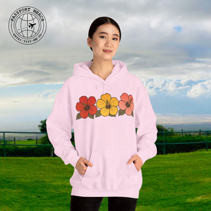 Three Vintage Hibiscus, Hawaii Hoodie