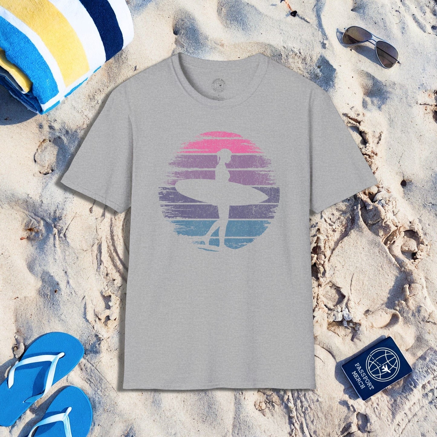 Retro Sun Surfer Girl T-Shirt