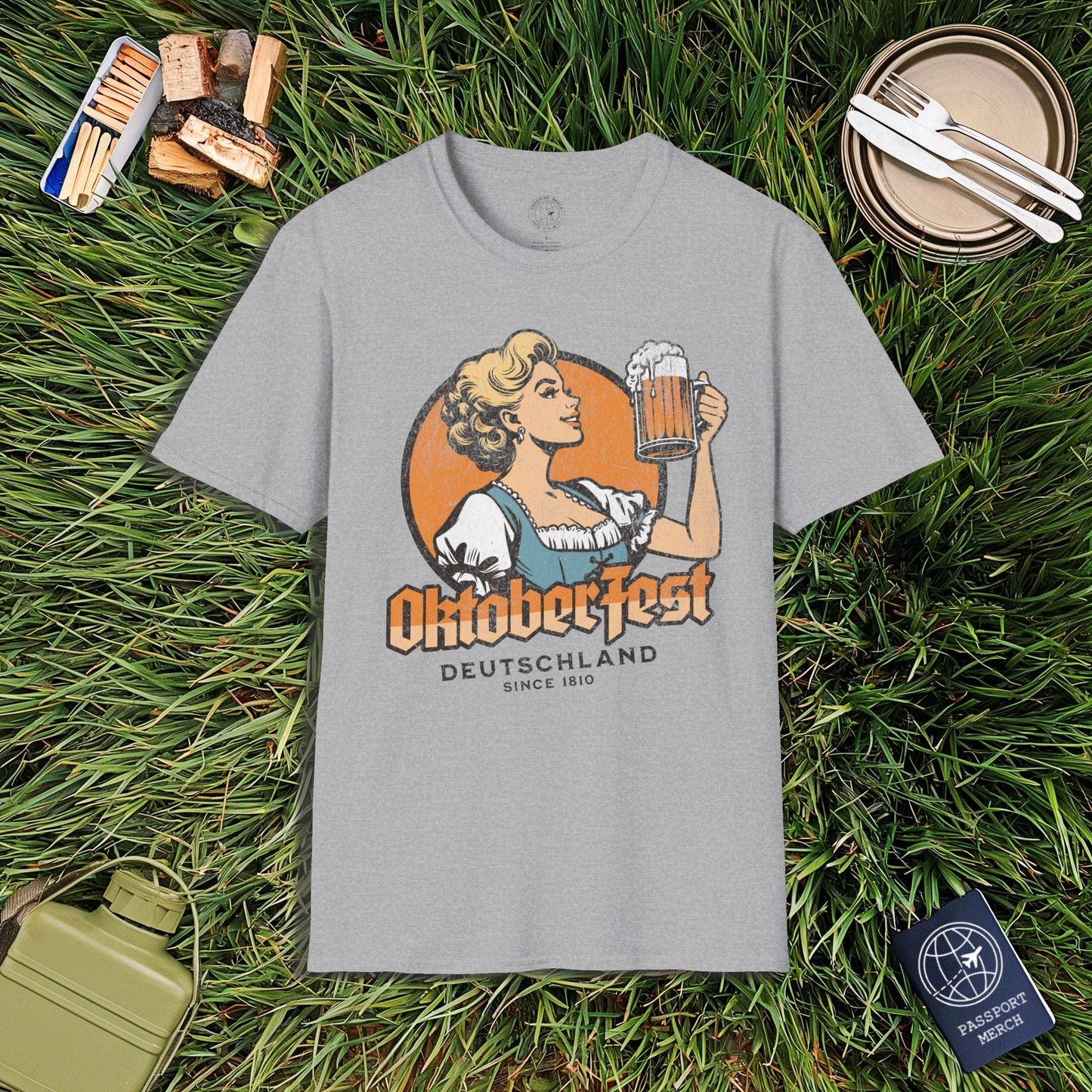 Vintage Oktoberfest Beer Maiden, Germany T-Shirt