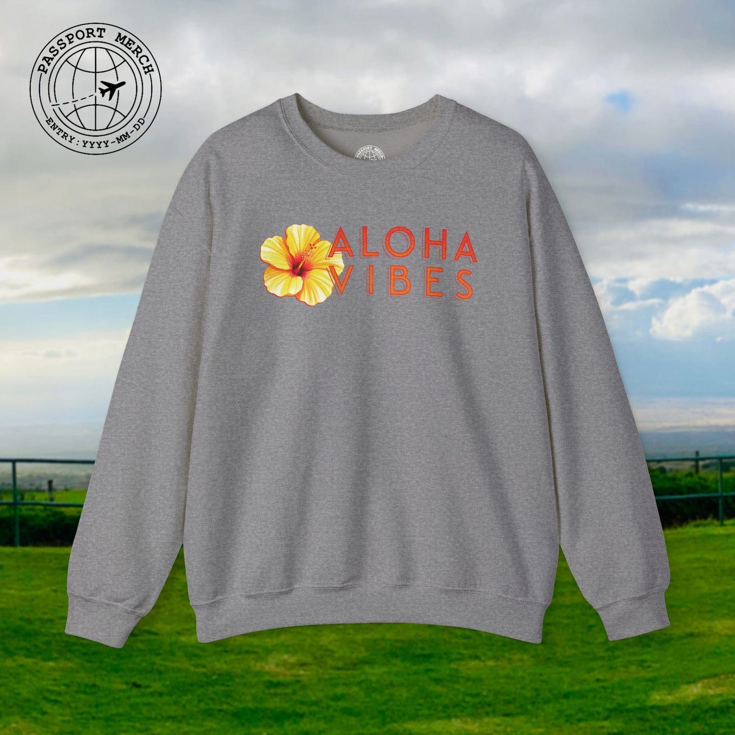 Sun-Kissed Hibiscus Aloha Vibes, Hawaii Crewneck