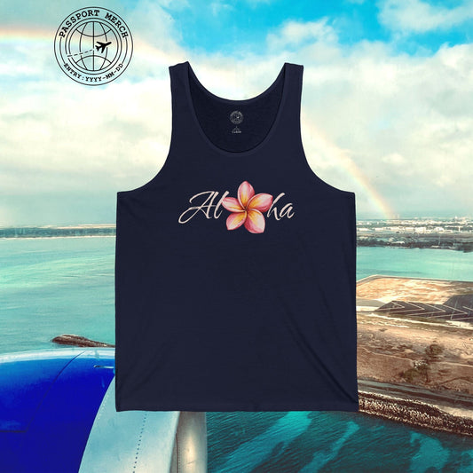 Aloha Watercolor Plumeria, Hawaii Tank Top