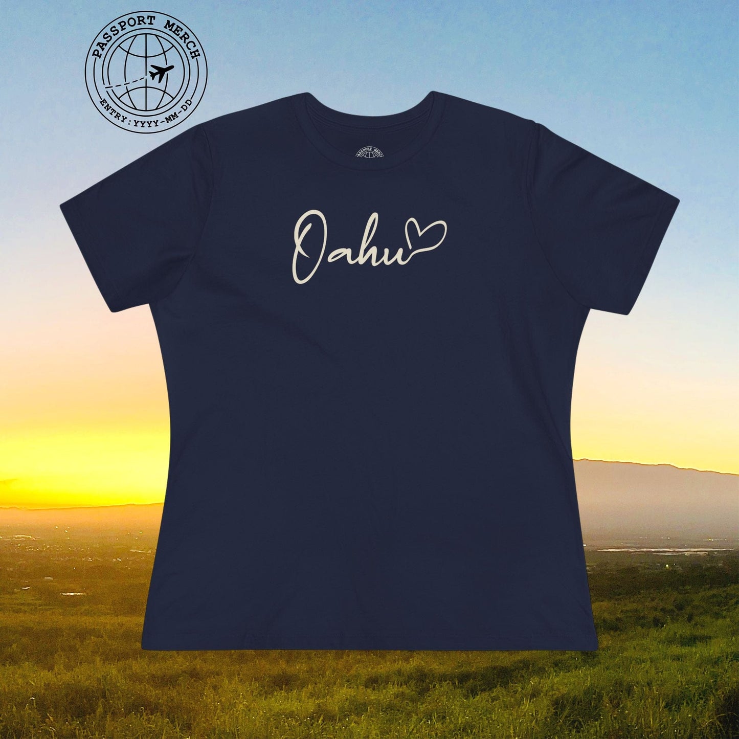Heart Signature (Islands Edition), Oahu, Hawaii, Womens Fit T-Shirt