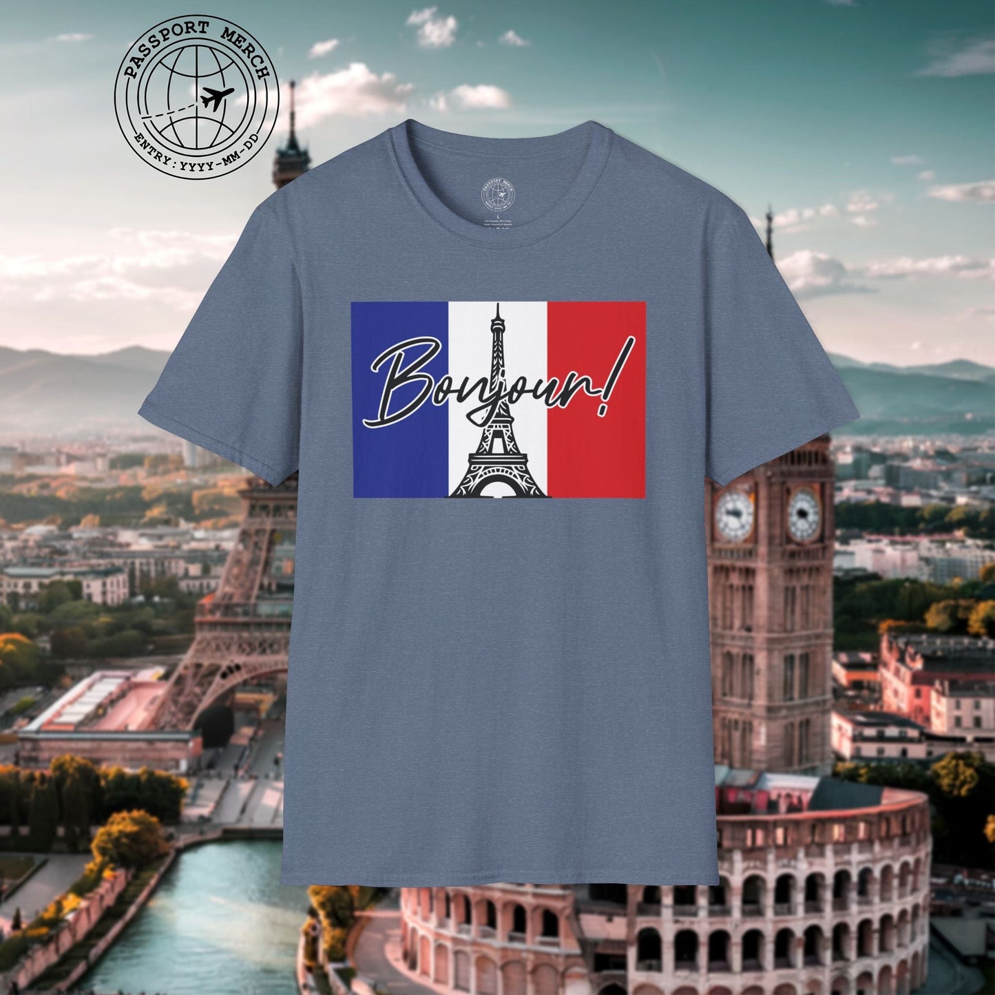 Bonjour Eiffel Tower Paris France T-Shirt