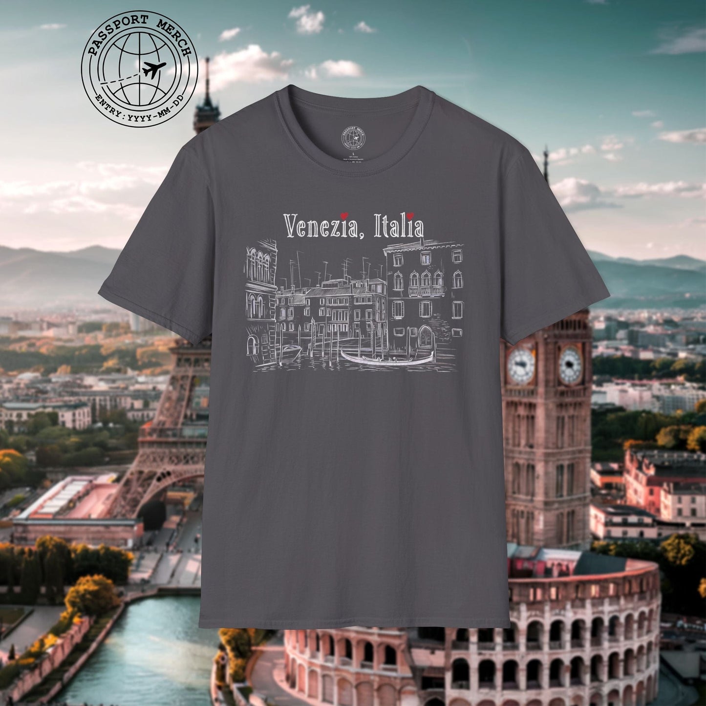 Monochrome Dreams of Venice Italy T-Shirt