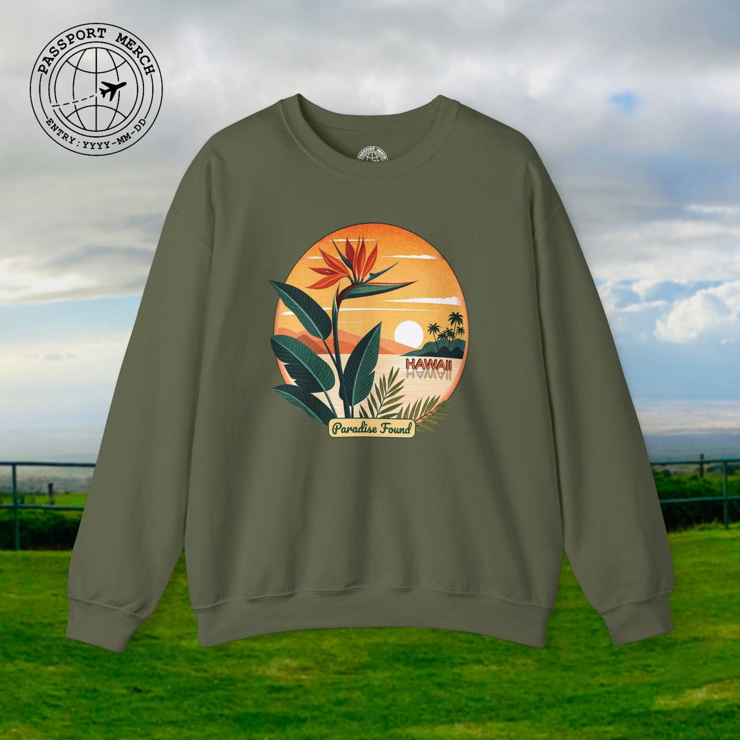 Retro (Bird of) Paradise Found, Hawaii Crewneck