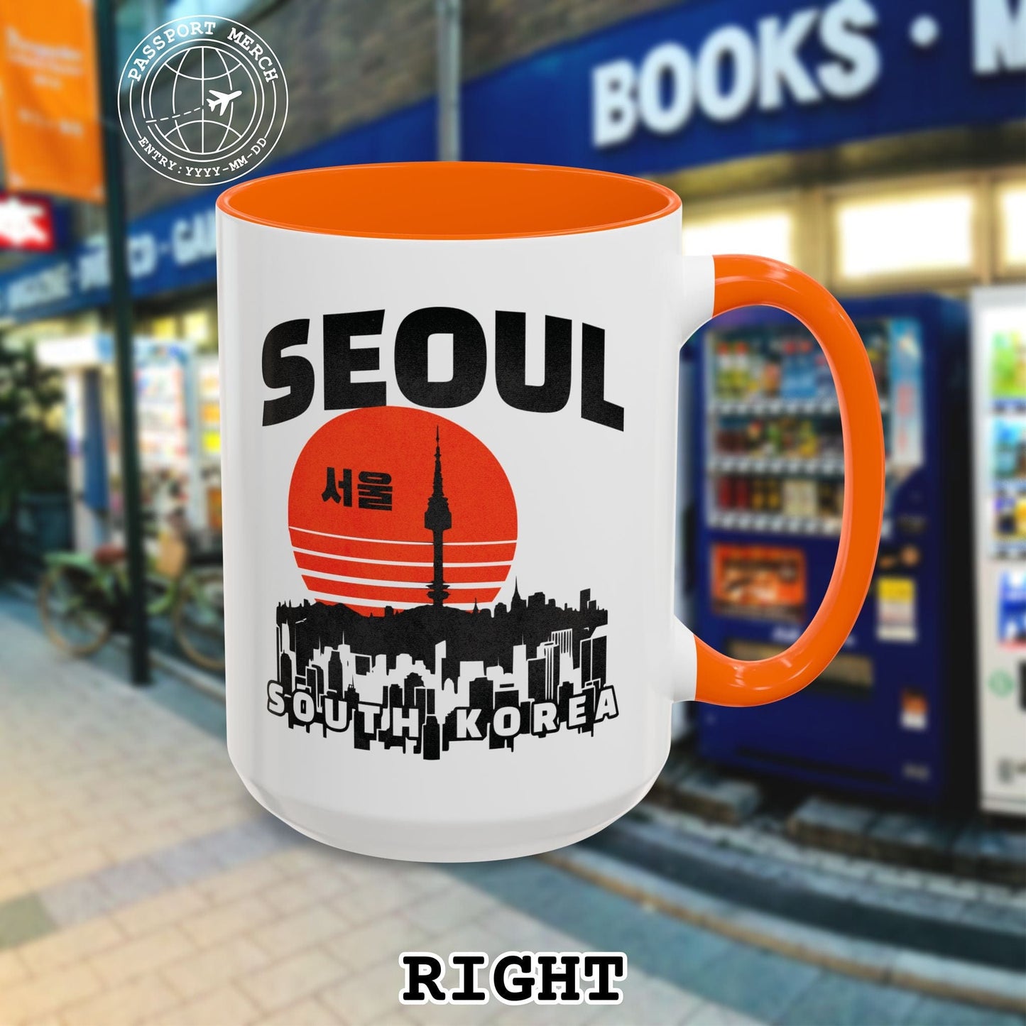 Seoul Retro Vintage Sunset, Korea 15oz Mug