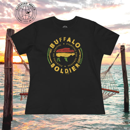 Vintage Buffalo Soldier, Jamaica, Womens Fit T-Shirt