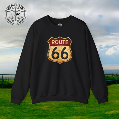 Signs of Wanderlust, Vintage Route 66, USA Crewneck