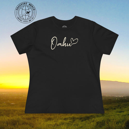 Heart Signature (Islands Edition), Oahu, Hawaii, Womens Fit T-Shirt