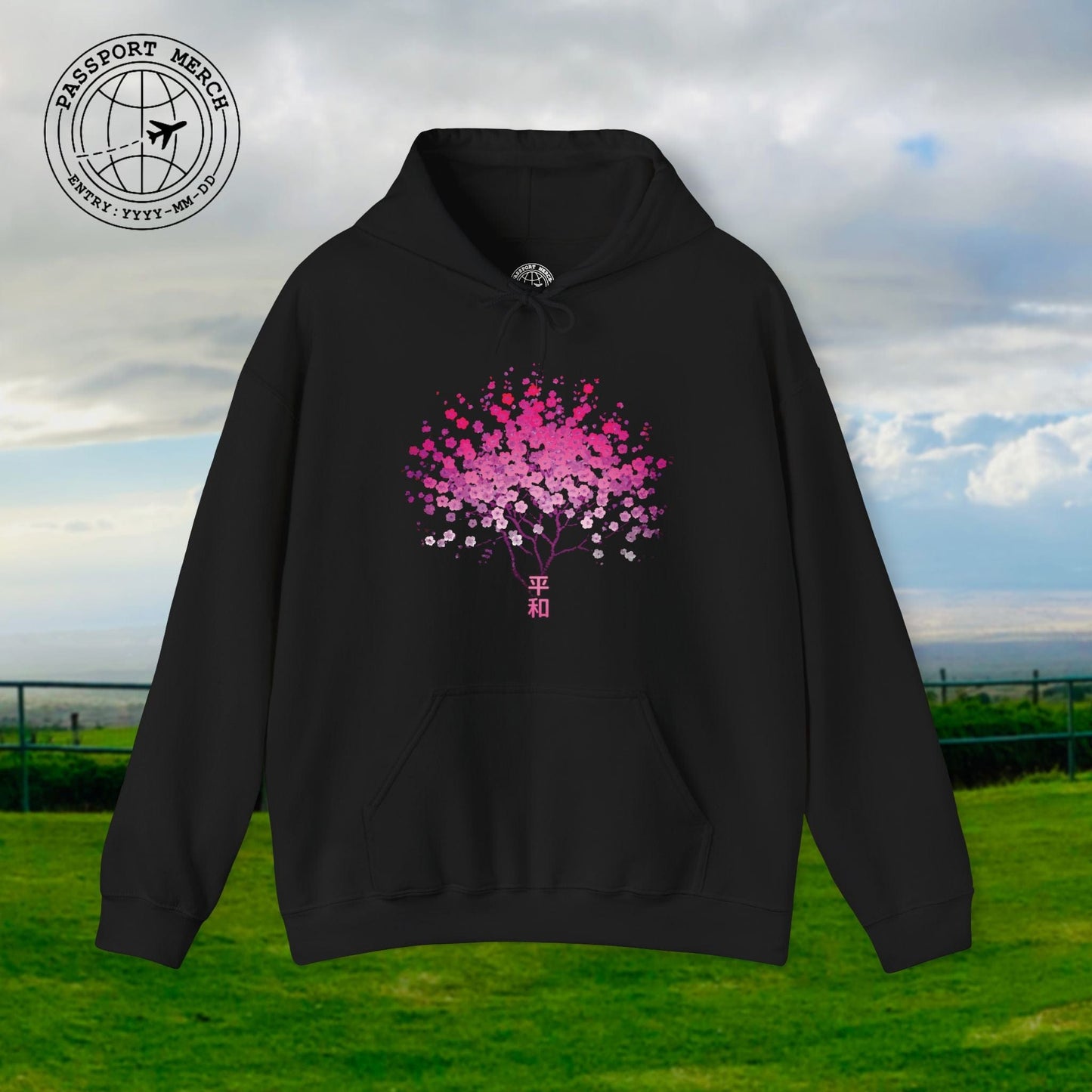 Cherry Blossoms Growing from Peace Japan Hoodie