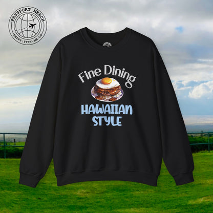 Loco Moco Fine Dining Hawaiian Style Crewneck