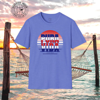 Pura Vida Patriotism Costa Rica Letter Flag T-Shirt