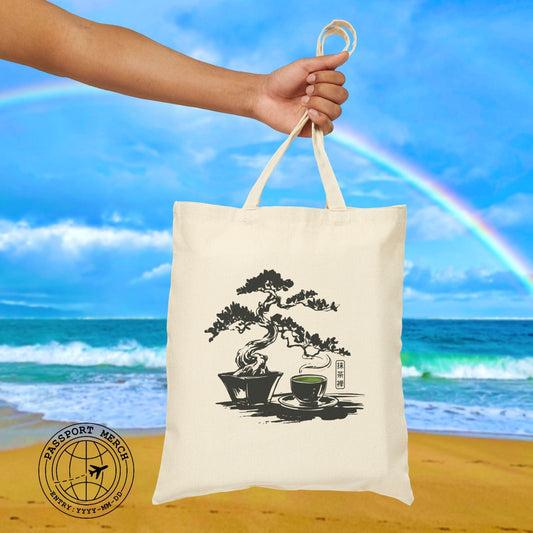 Vintage Matcha Zen, Japan Tote Bag