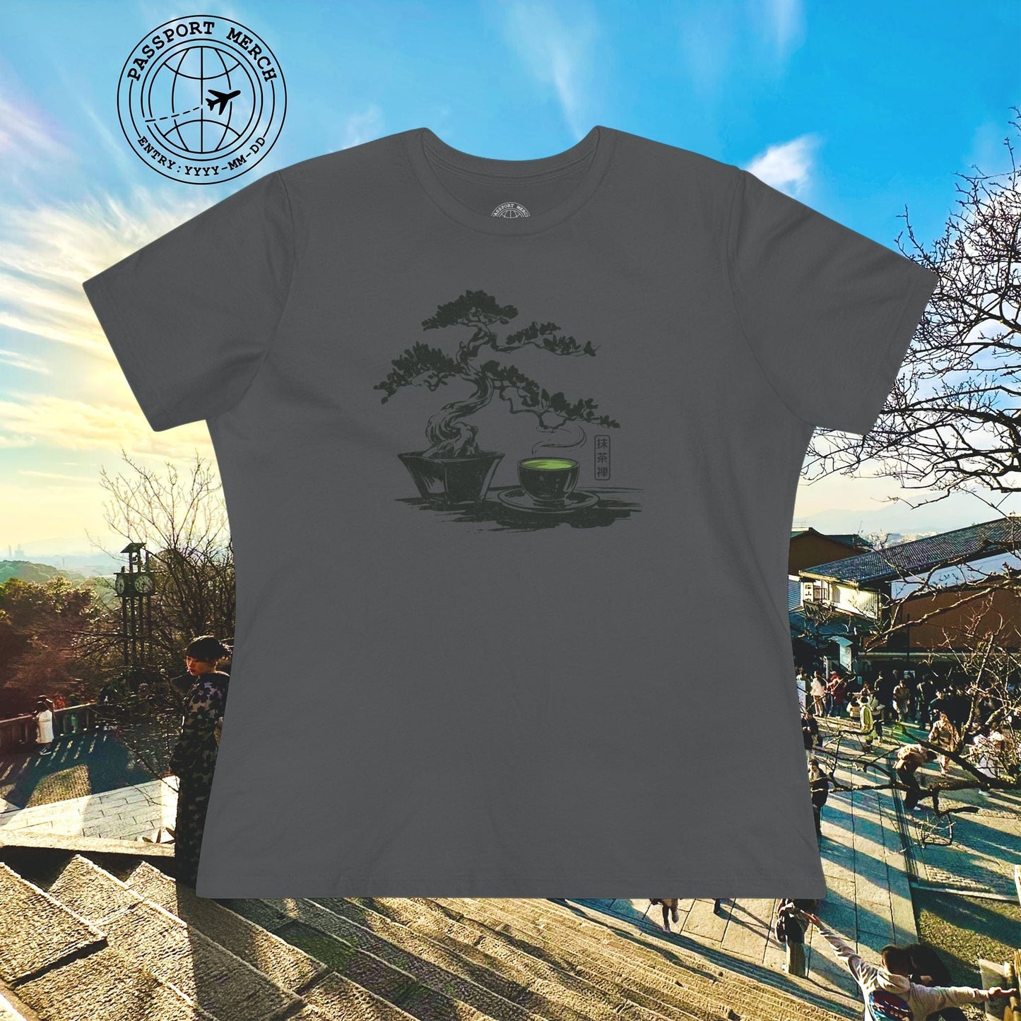 Vintage Matcha Zen, Japan, Womens Fit T-Shirt