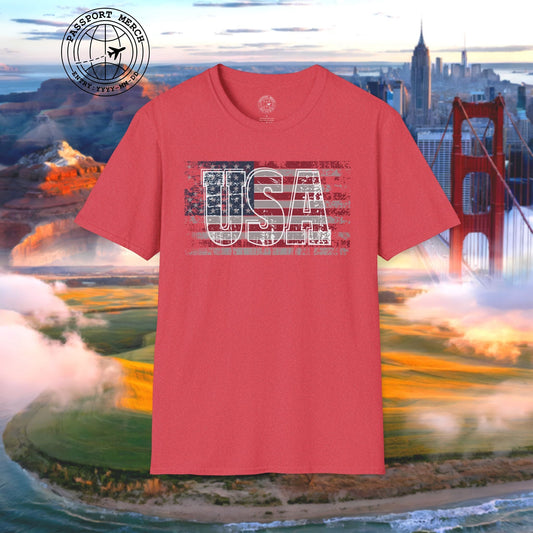 Vintage American Flag Patriotism USA T-Shirt