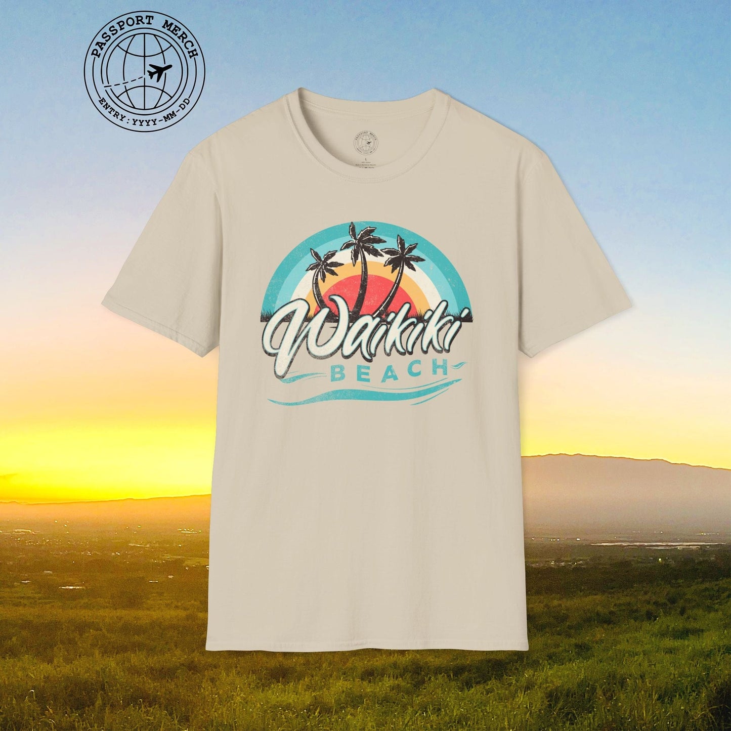 Waikiki Beach Retro Vibes Hawaii T-Shirt