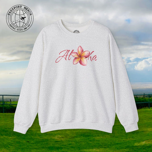 Aloha Watercolor Plumeria, Hawaii Crewneck