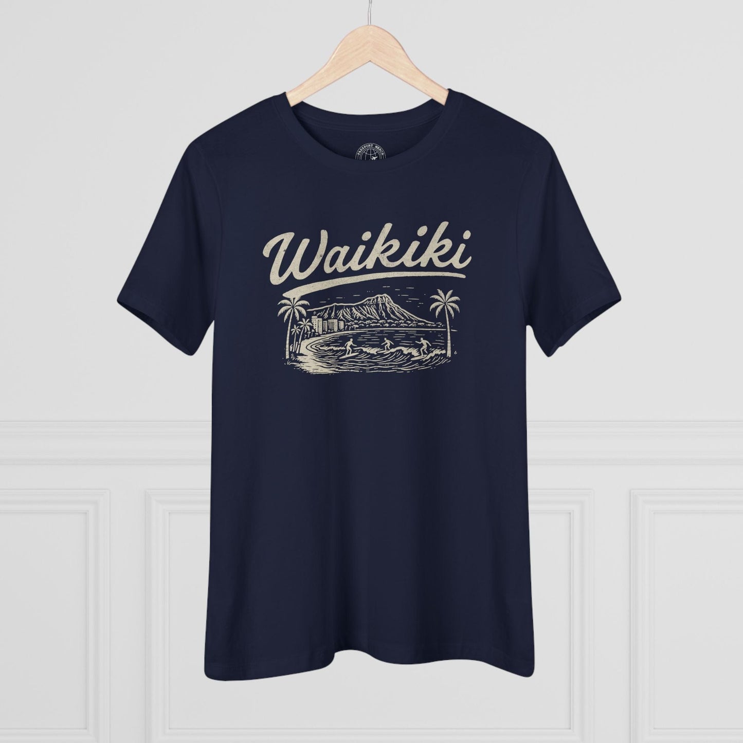 Monochrome Dreams of Waikiki, Hawaii, Womens Fit T-Shirt