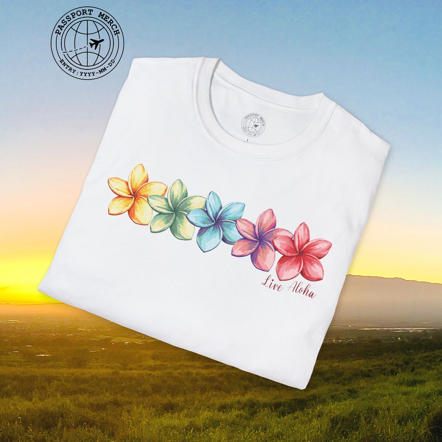 Five Vibrant Plumerias, Hawaii T-Shirt